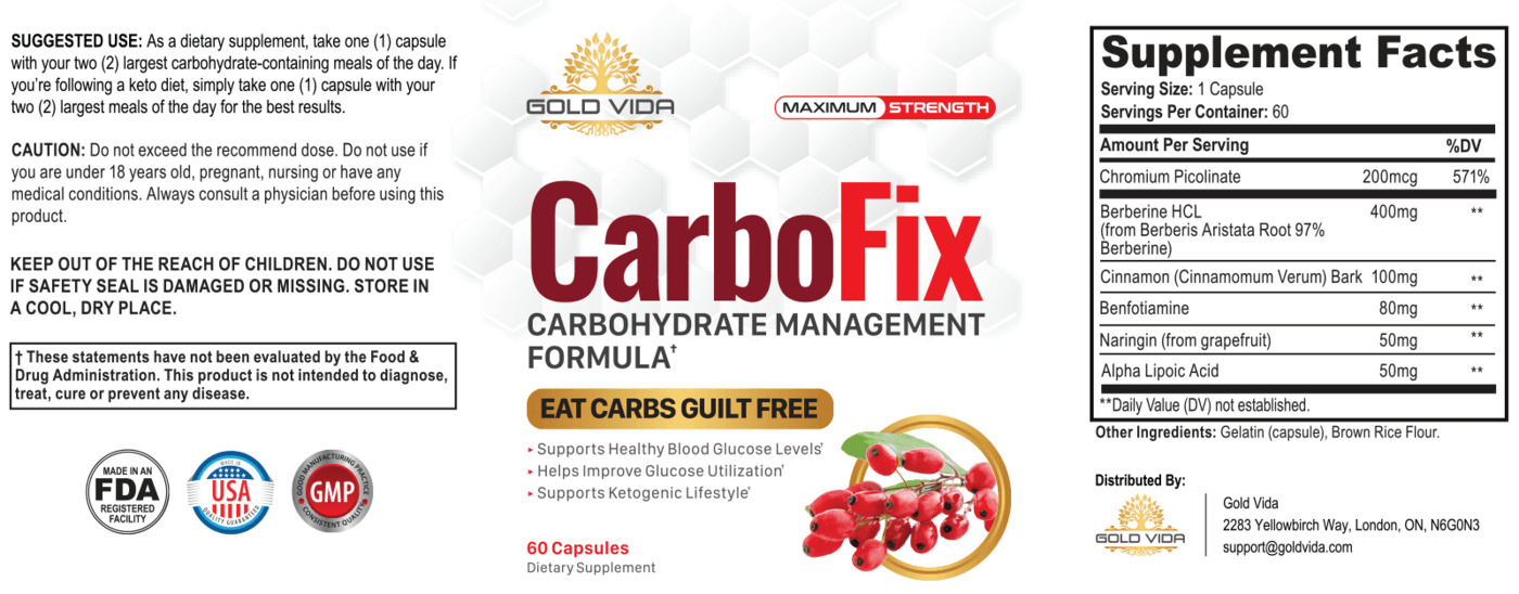 CarboFix Supplement Facts